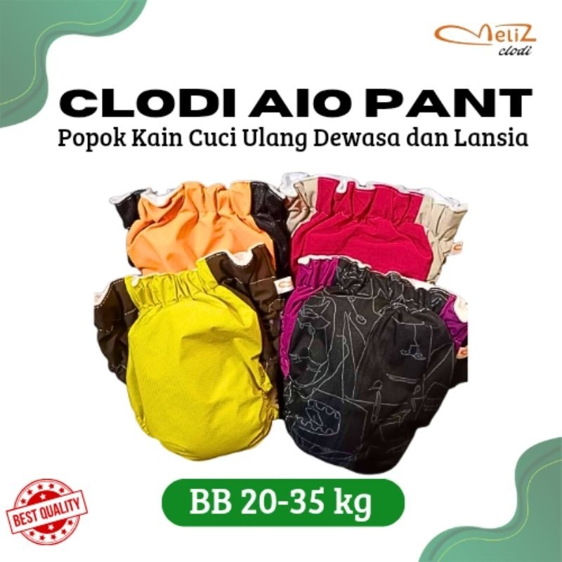 Popok Dewasa BB 20-35 KG, Clodi Dewasa, Popok Cuci Ulang Cloudy Popok Kain Clodi Celana,Clodi AIO
