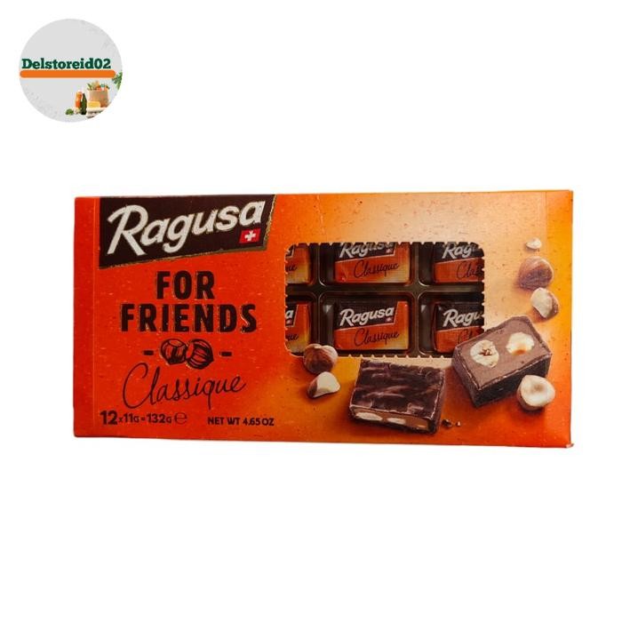 

Ragusa for friends classique chocolate (coklat susu isi praline dan kacang hazel classic) 132 gr