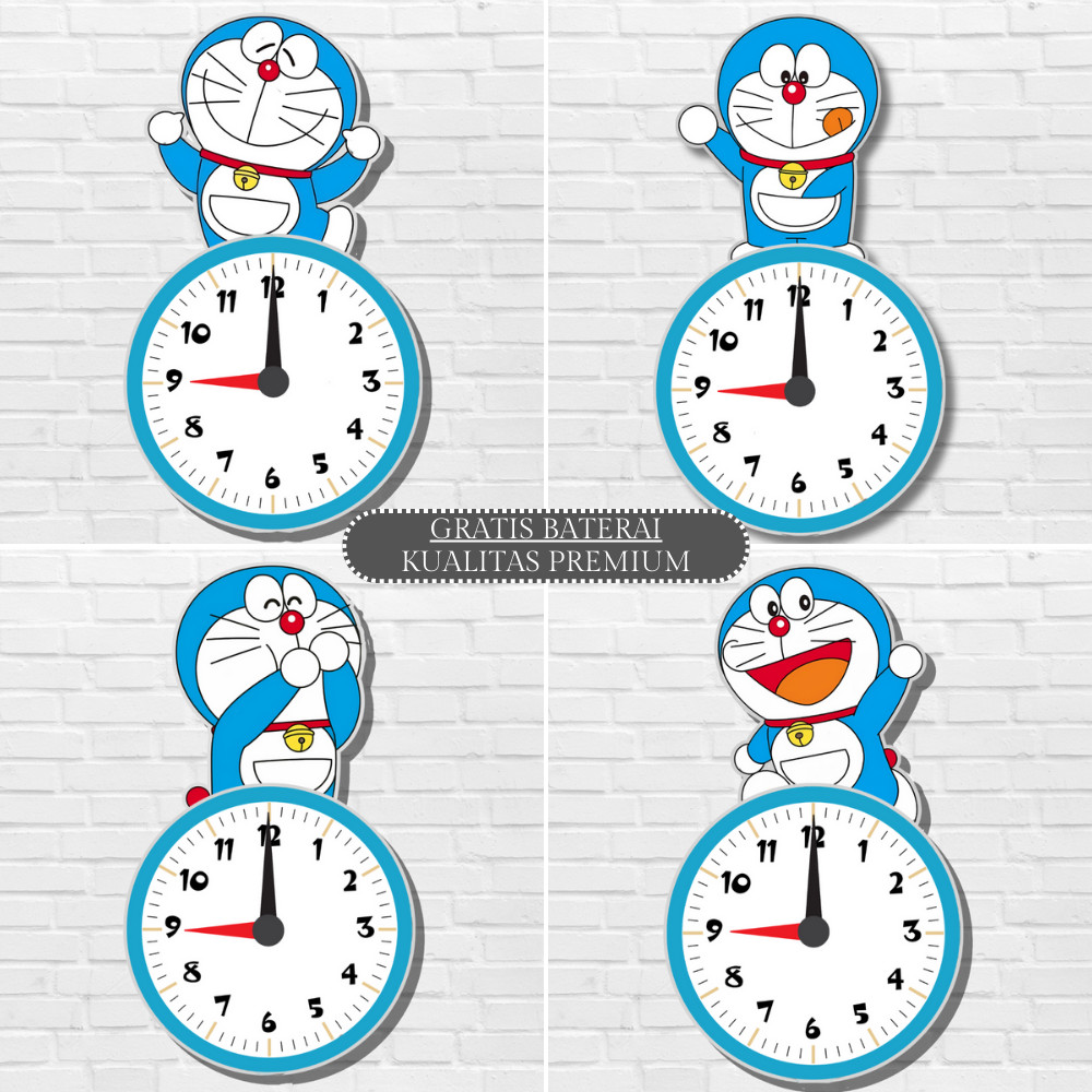 Jam Dinding Doraemon Lucu Unik Karakter Kartun – Gratis Baterai