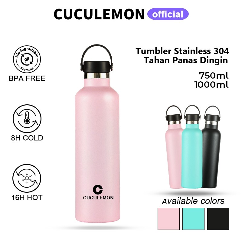 

CucuLemon Termos Stainless Steel Tumbler Tahan Panas Dingin Botol Minum 1 Liter Air Bottles