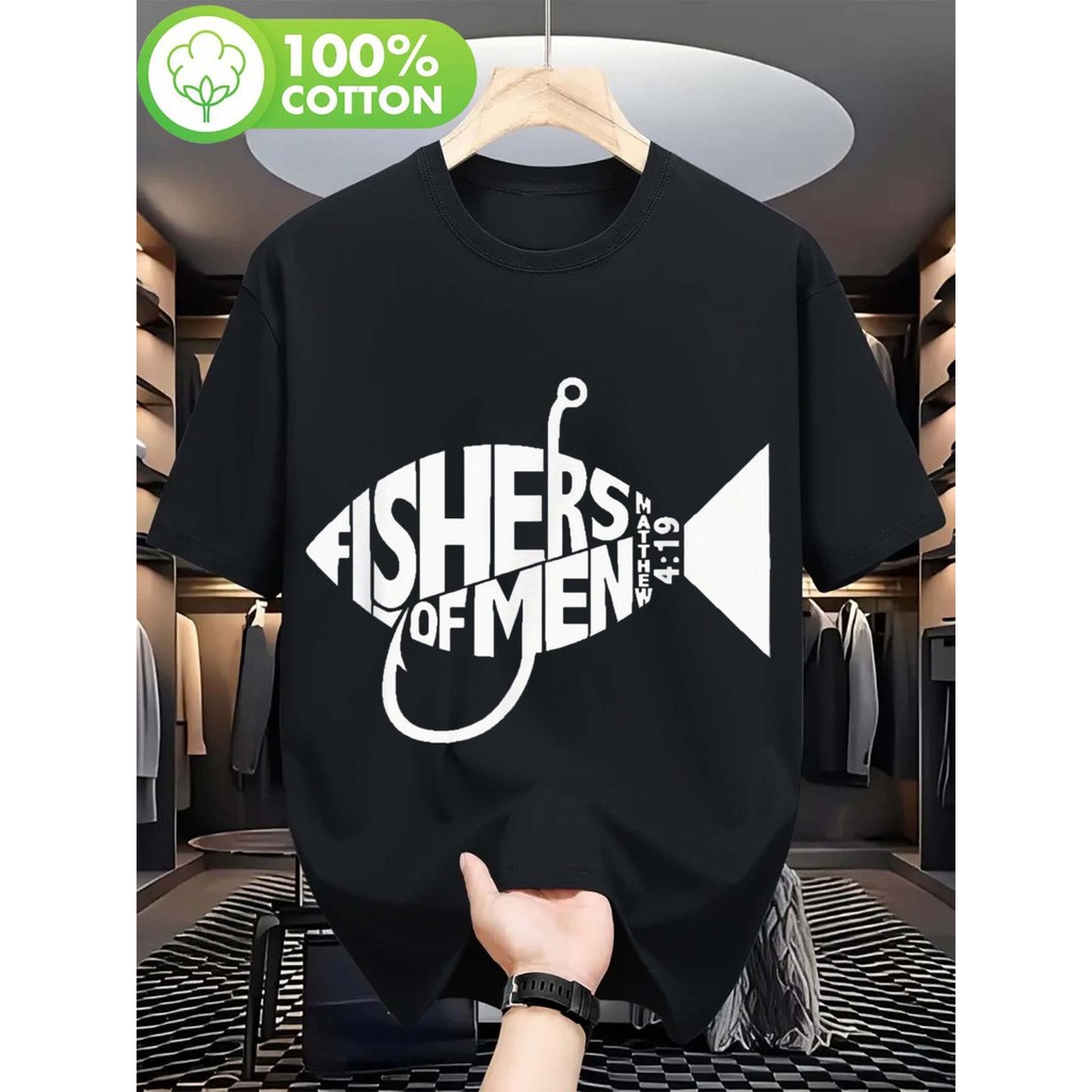 Kaos Kristen - T-Shirt Pria Katun, Desain Alkitab, Cocok untuk Komunitas