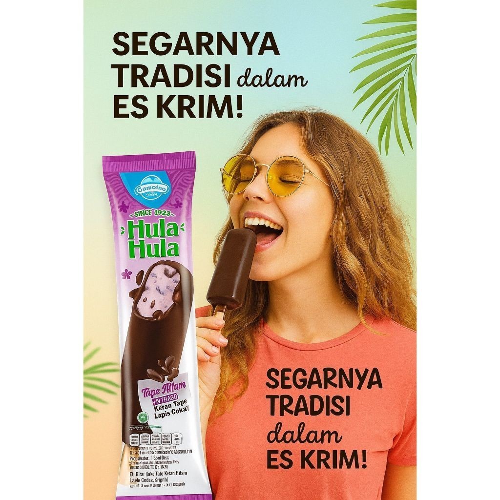 Es Krim Campina Stick Hula Hula Tape Ketan Hitam 45ml Es Cream stik tape ketan hitam dan coklat