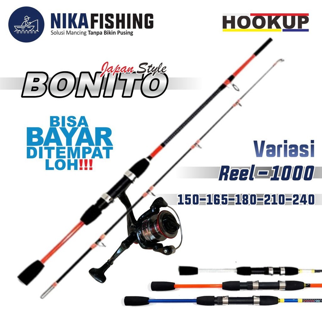 Joran Pancing 1 Set Kolam Laut Sungai Galatama Japan Style dan Reel Spinning Aluminium Ukuran 1000 2