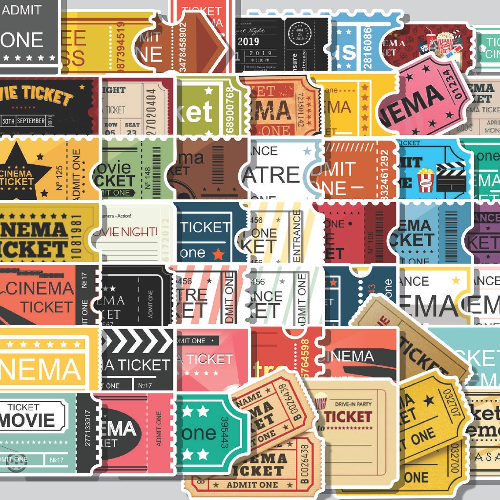 

Stiker Cutting Pack Stiker Bioskop Tiket Isi 100Pcs Series Aesthetic Lucu Keren Untuk Koper Bahan Vynil