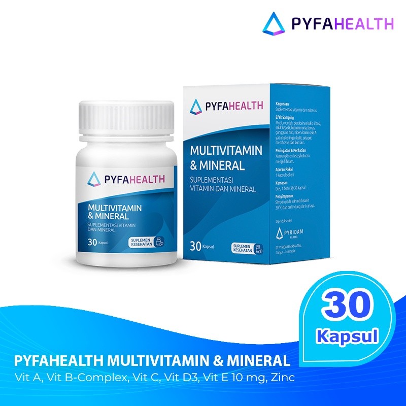 Pyfahealth Multivitamin & Mineral Suplemen Multivit Zinc @ 30 Kapsul