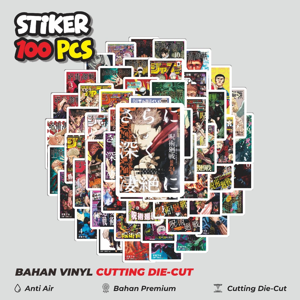 

Terbaru! 50 pcs Stiker Anime Jujutsu Kaisen V5 Dekorasi Lucu Kreatif untuk Notebook, Skateboard, HP