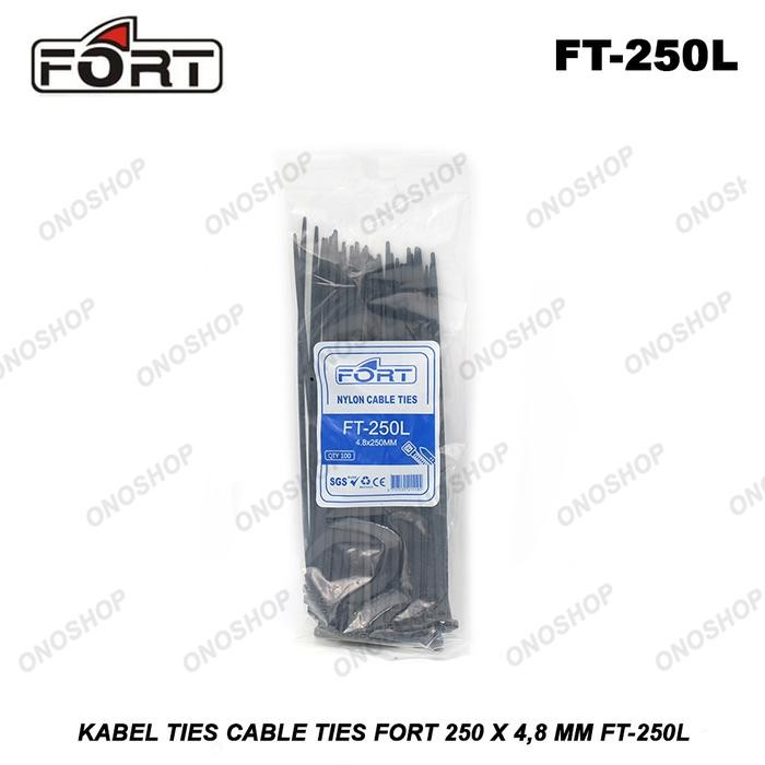 Kabel Ties Cable Ties FORT 250 x 4,8 mm FT-250L - 250x4.8mm Hitam by Fajar SA