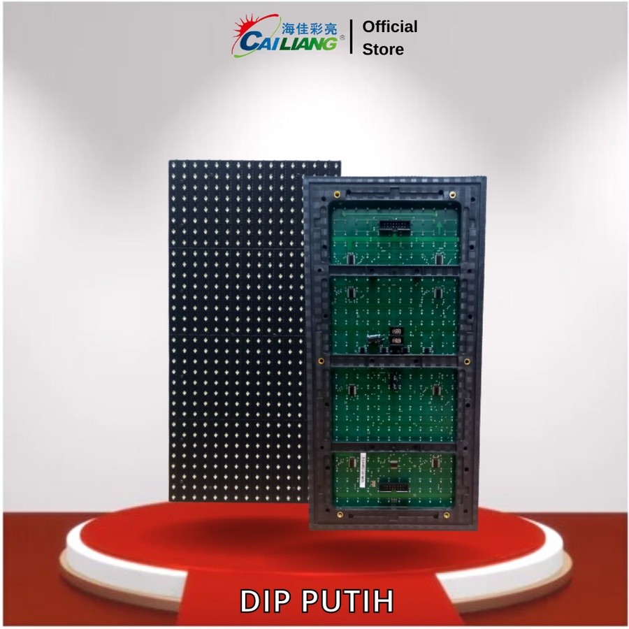 MODULE RUNNING TEXT P10 WHITE DIP PUTIH CAILIANG FULL OUTDOOR
