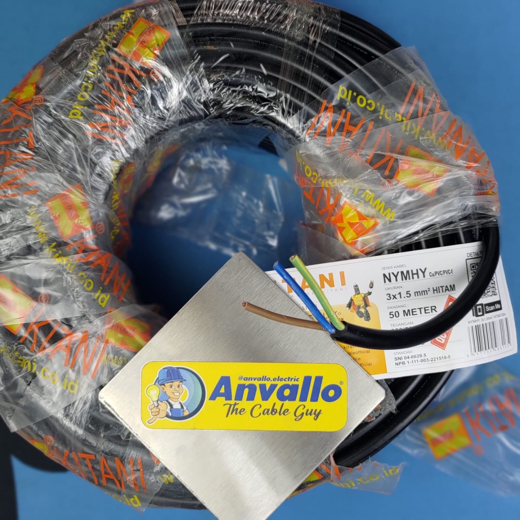 Kabel Listrik NYMHY 3x1,5 SERABUT PER METER - KITANI