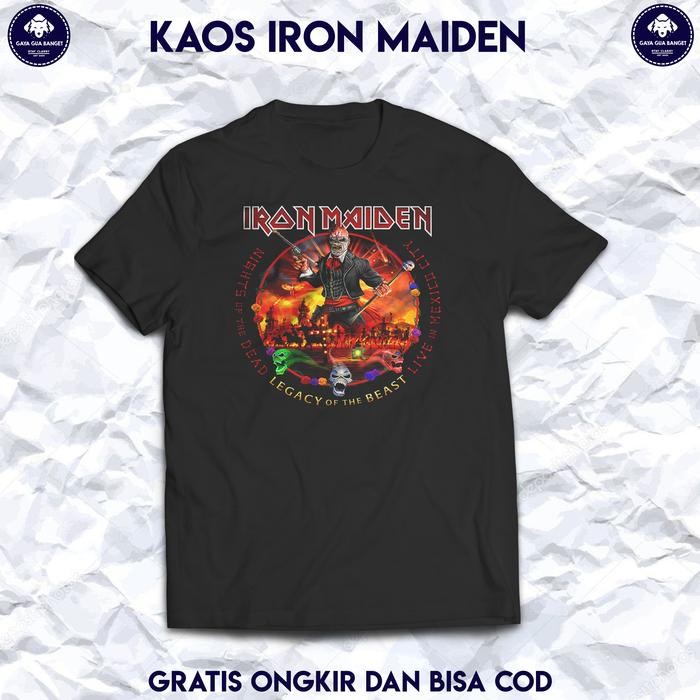 (COD) Kaos Iron Maiden. T Shirt Musik Band Metal Iron Maiden Original. - S