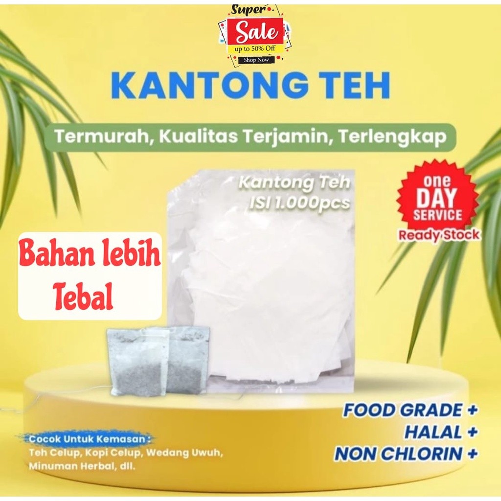 GERUSANBUPLAS Kantong Teh Celup Kosong Tea Bag UK 5 X 5,7 Kantong Saringan Teh Isi 1000 Pcs Kantong 