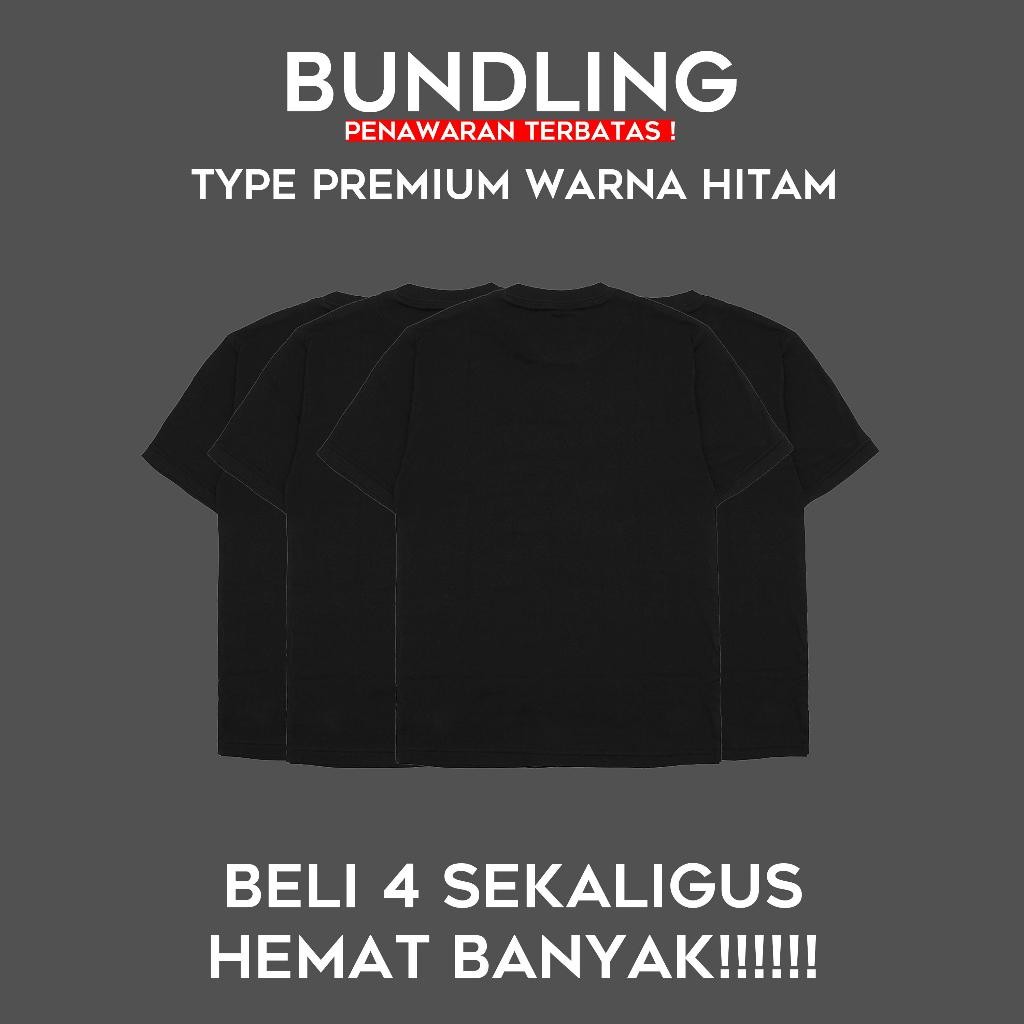 [4 Pcs Lebih Murah] SWAN SHOGUNAVO Kaos Oblong Pria Swan Brand - Type Premium Hitam