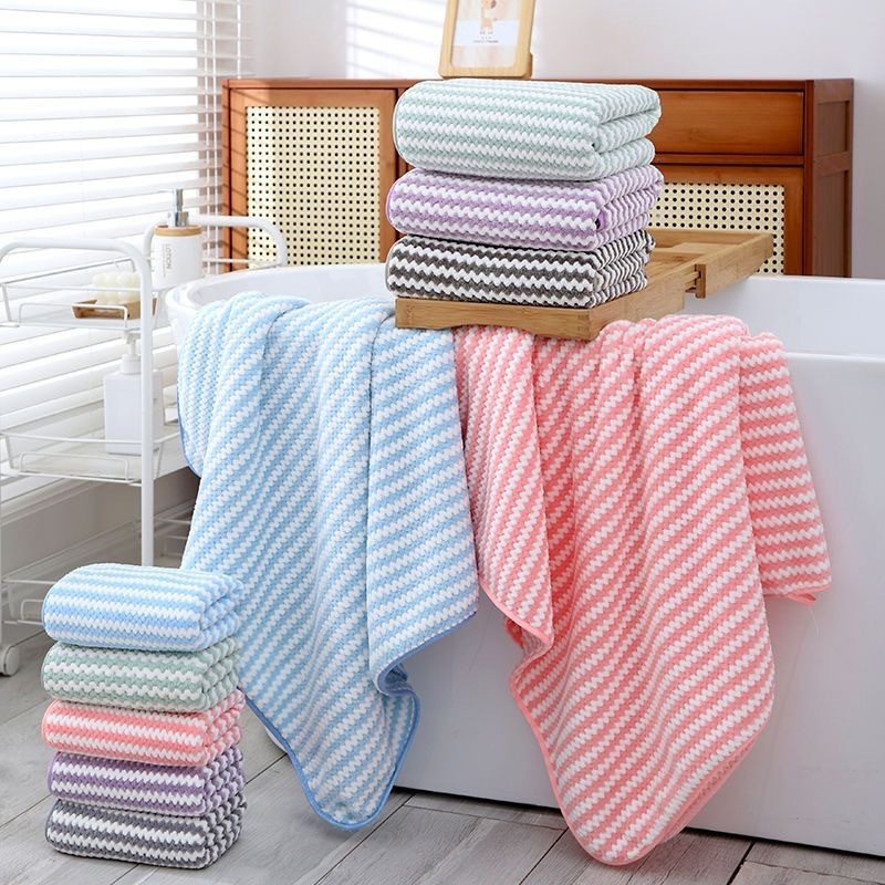 PROMO Handuk Mandi Jumbo Microfiber Jumbo Salur 90 x160 Handuk dewasa / Handuk Besar