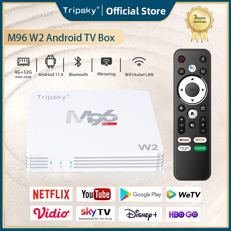 NEW Tripsky M96 Android Tv Box M96W2 Smart Tv Box Android 11 4GB RAM 32GB ROM WIFI 4K Digital STB Tv