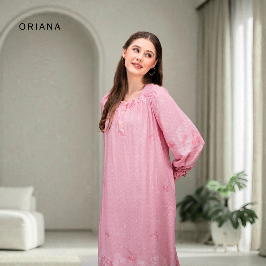 LEMUSHOP Oriana Homewear Daster Busui Panjang Carmella | Daster Gamis Lengan Panjang HIjab Friendly