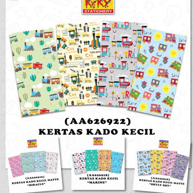 [ SJB ] PACK Kertas Kado Kiky 50 lembar Glossy/ Kertas Kado Murah / Kertas Kado Merk Kiky / Kertas k