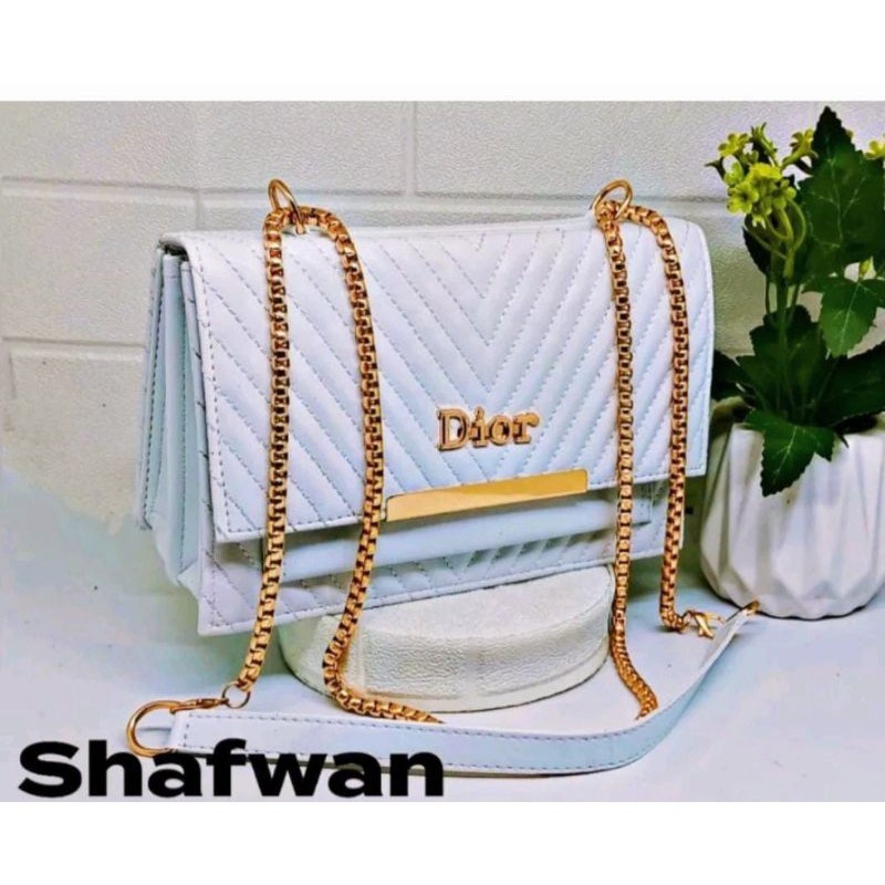 [𝐄𝐥𝐞𝐠𝐚𝐧𝐳𝐚] Tas Wanita Kekinian Warna Putih – Selempang Simple Muat HP & Dompet