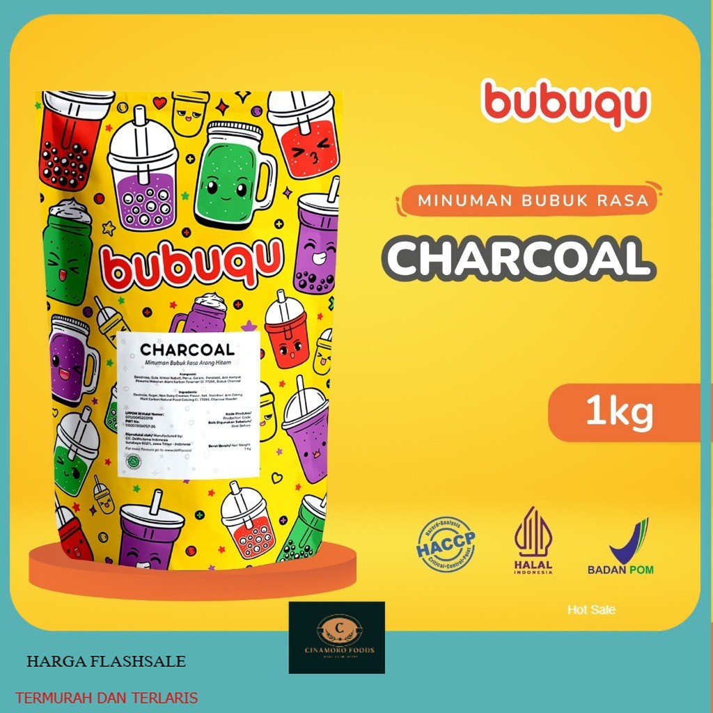 Bubuqu Charcoal Powder Drink 1 Kg - Bubuk Minuman Rasa Arang
