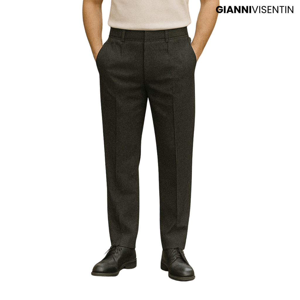 Gianni Visentin - Celana Bahan Formal Regular Hitam - 2146
