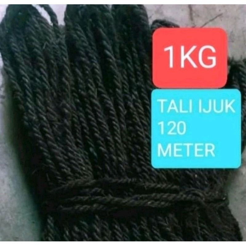 120 Meter Tali Ijuk Hitam Super Halus Tali Pengikat Rumah Bambu Gazebo Termurah (Gudang Pot Store)
