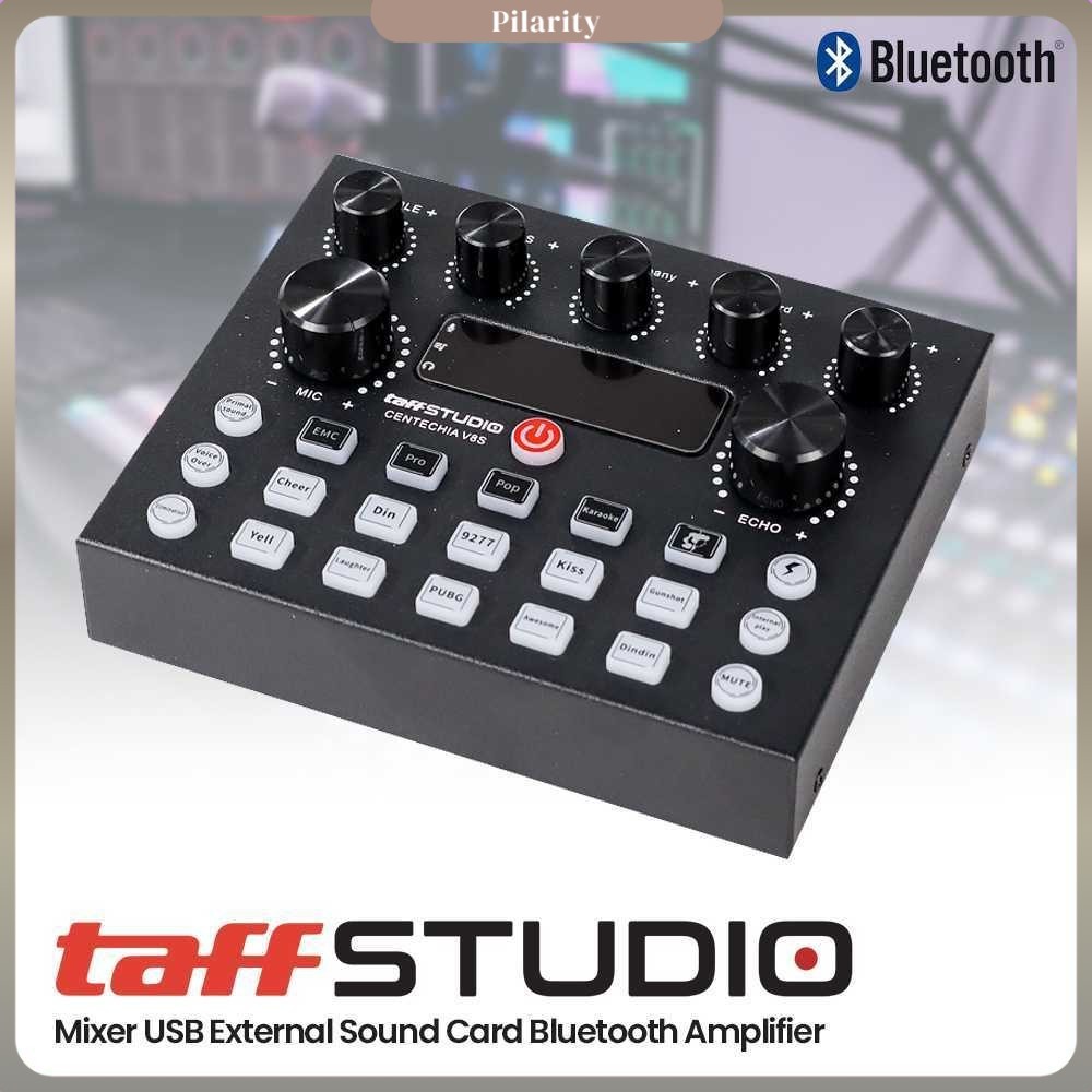 TaffSTUDIO Mixer USB External Sound Card Bluetooth Amplifier - V8S