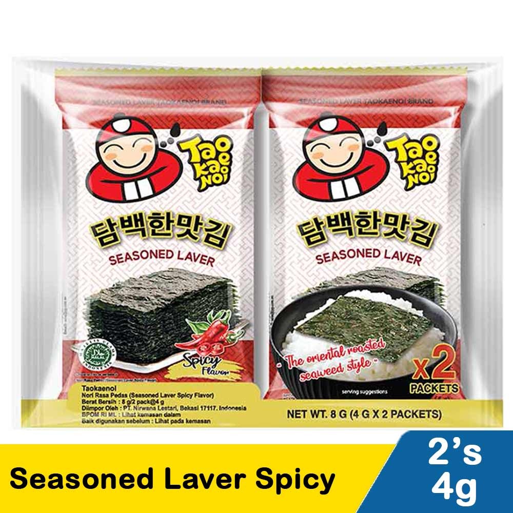 TAO KAE NOI SEASONED LAVER SPICY 2x4g