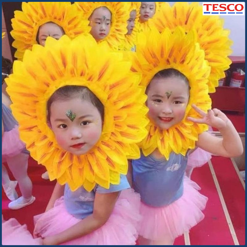 58CM Bando Matahari Cosplay Bando Bunga Matahari Anak & Dewasa Sunflower Bando Kostum Bunga Matahari