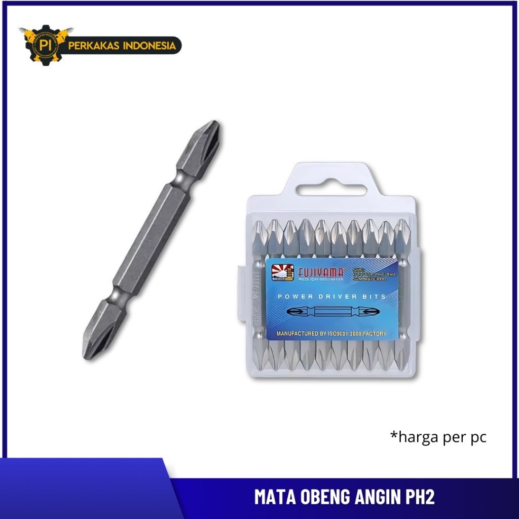 Mata Obeng Angin PH2 CR-V 65mm Mata Bor Obeng Sekrup Screw Impact Driver Hex Pneumatic Screwdriver