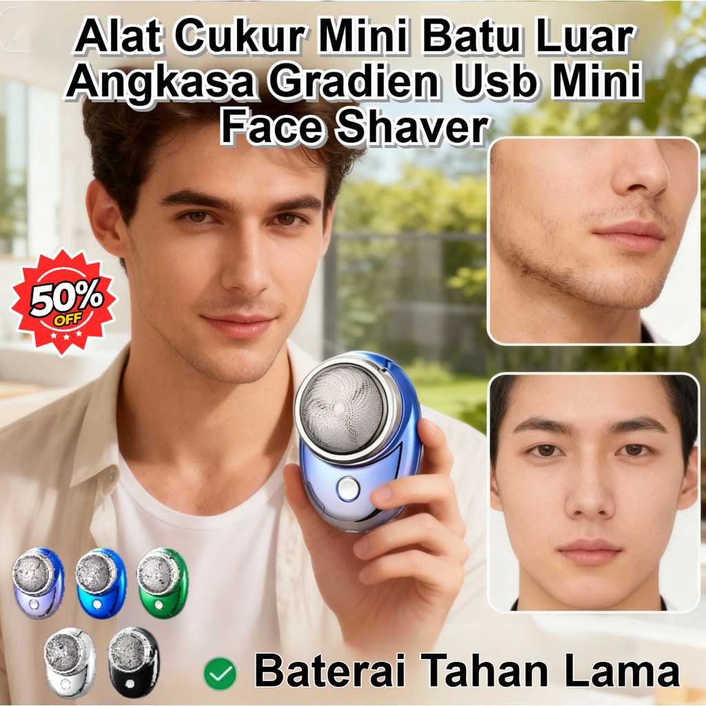 ⭐COD+Pengiriman Cepat 24 Jam⭐Alat Cukur Mini Batu Luar Angkasa Gradien USB Mini Face Shaver/Alat Cuk