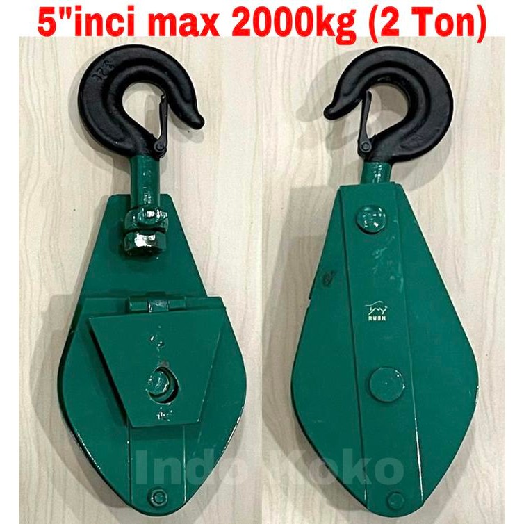 Katrol 5"inci kapasitas 2ton (2.000kg) Kerekan 5inci derek katerol 5"