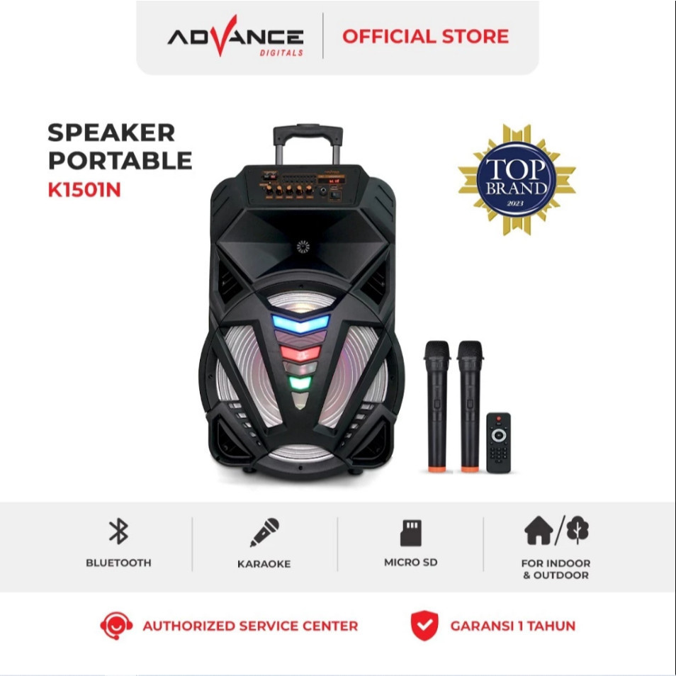 (GARANSI 1 TAHUN ) Speaker Meeting Advance K1501N - 15 inch Bluetooth / ADVANCE SPEAKER BLUETOOTH 15