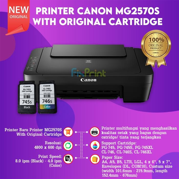 Printer Canon Pixma E410 / MG2570s All-In-One Print Scan Copy - MG2570s, Plus Cartridge 0110