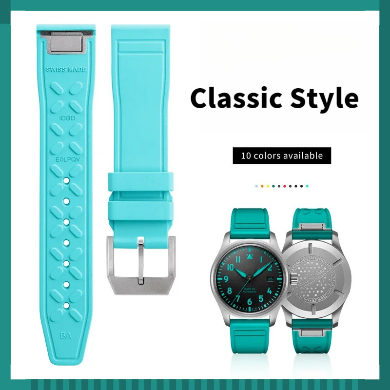 Replacement Quick Release FKM Rubber Strap for IWC Pilot/Portofino | 20mm Fluorine Elastomer Band fo