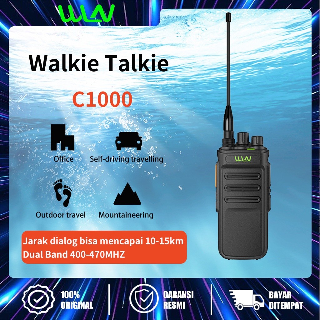 HT WLN C1000 Jarak Jauh Ready 10km-15Km Walkie Talkie Power 10 watt Battery 2500MahCOD
