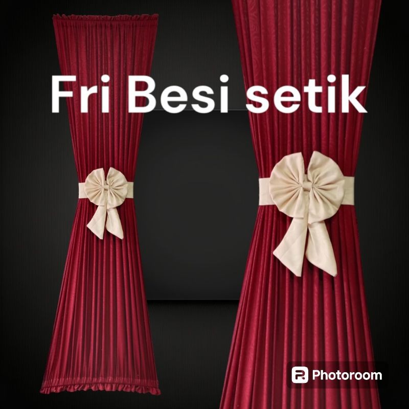 Fri Besi Setik Gorden Kupu Kupu Tirai Jendela Minimalis fulset paket lengkap kombinasi 2warna