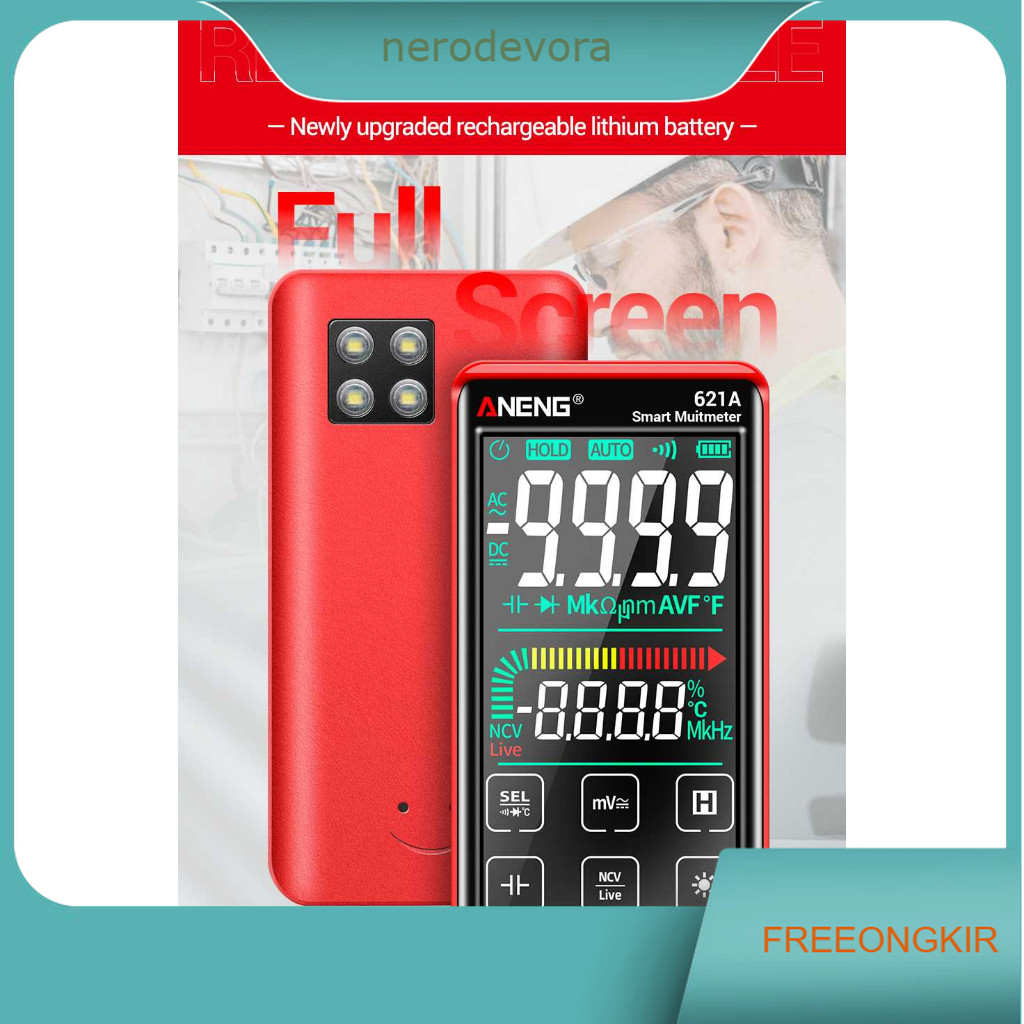 Smart Digital Multimeter Tester Transistor Touch Screen - 621A