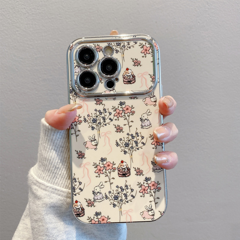 Case Cocok untuk iphone 11 12 13 14 15 Pro max Plus HP silikon cewekcasing iphone X Xr Xs max Cermin