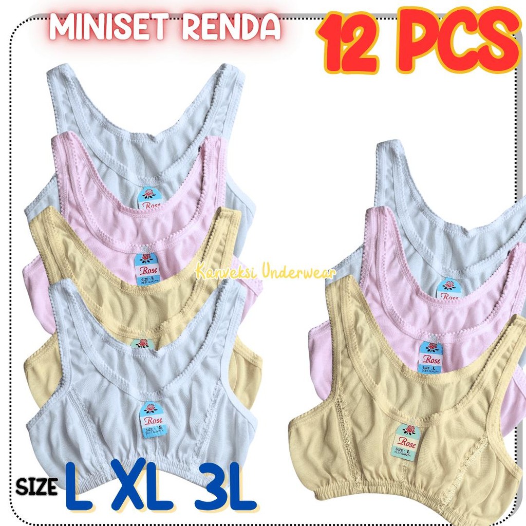 12 PCS BH BRA MINISET BLUS ANAK SMP SMA REMAJA DEWASA LUSINAN HEMAT MURAH