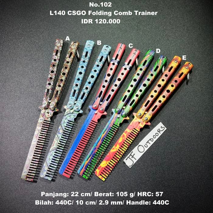[ GERONIMO ]  Balisong L140 CSGO Folding Comb Trainer