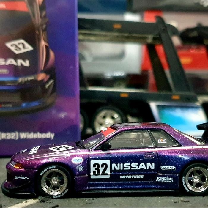 Diecast Tarmac Josnibal Design Works Nissan Skyline GTR R32 Widebody Purple TKsb99