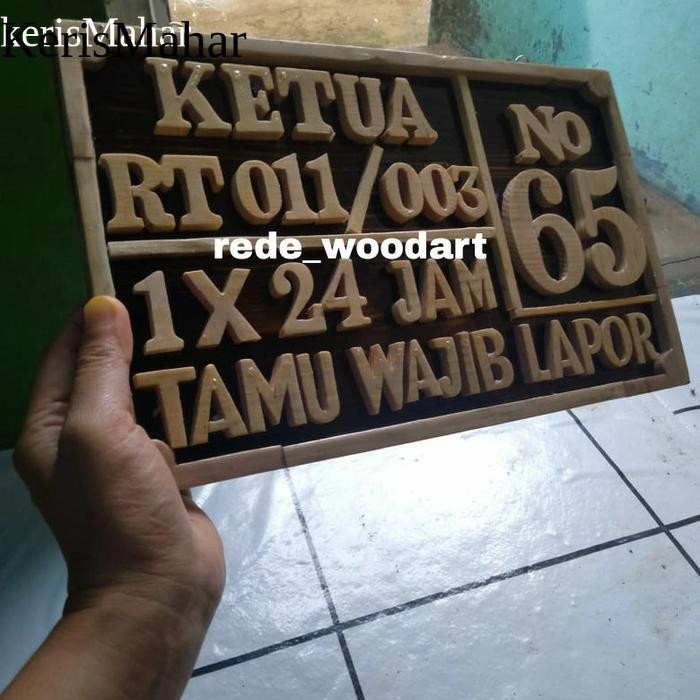 Papan Nama Ketua RT Papan Nama Kayu Papan Nama Kayu Plang Nama Kayu KH5