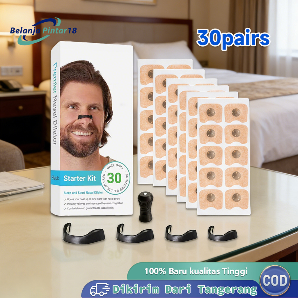 30Pair Nose Dilator Plester Hidung Magnetik Anti Ngorok Alat Bantu Napas Penghenti Dengkuran