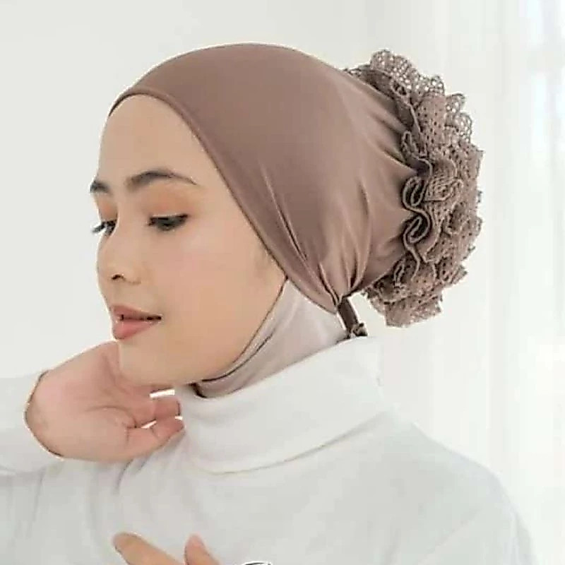 GF - CIPUT TURKI - Hijab Inner Turky Cepol Full Renda Brukat Spandek Rayon Premium Murah Medan