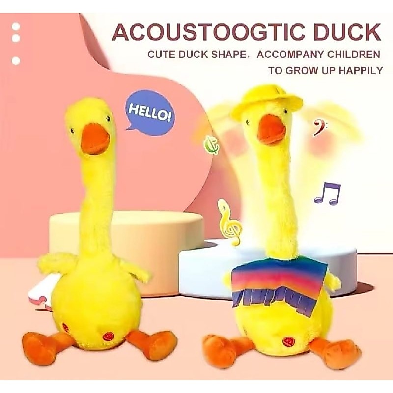 Mainan Kaktus Bergoyang Dancing bebek Boneka bebek Goyang dan Bicara bebek Joget Ngomong