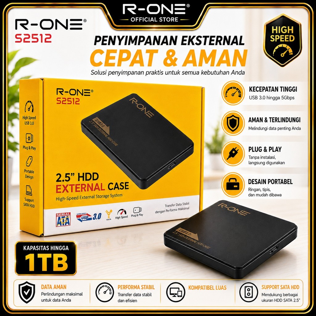 R-ONE S2512 Enclosure 2.5" Casing Hardisk Eksternal Usb 3.0
