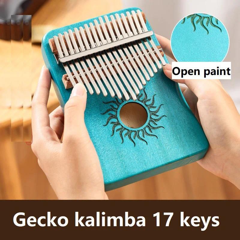 New Gecko Kalimba 17 Keys Big Kalimba Key Set Weather Kalimba Hluru Thumb Piano MZQ01