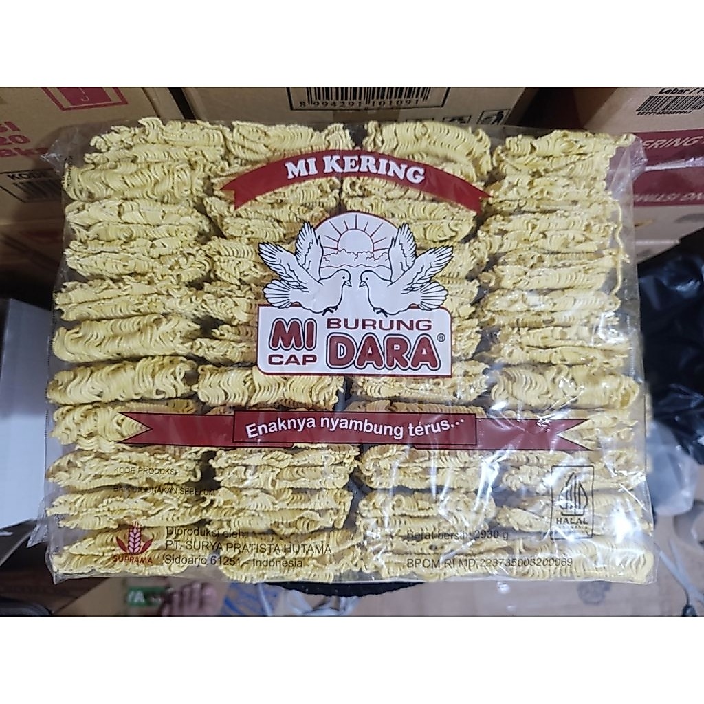 Mie kering Burung dara isi 44 keping berat 2,95gr