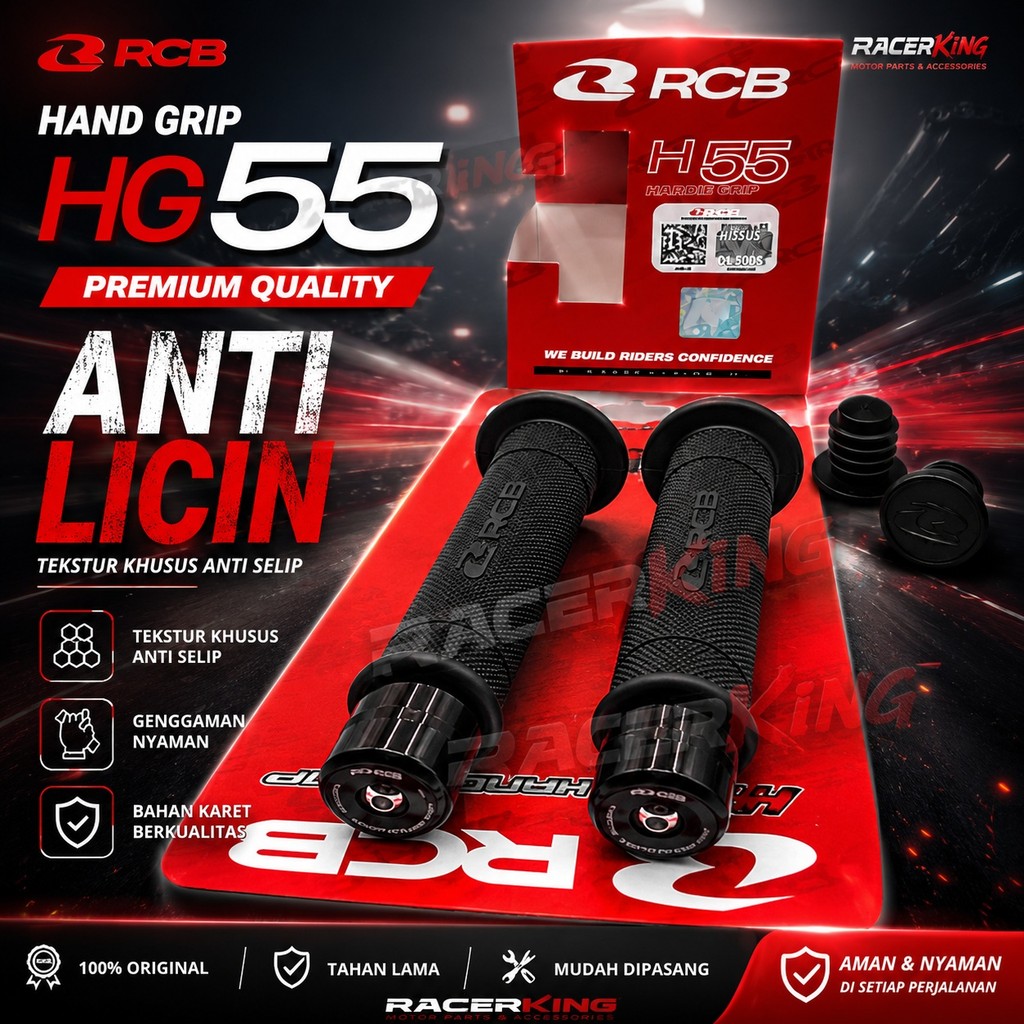 Hand Grip RCB HG55 Original Universal Anti Slip Handle Grip Motor Beat Vario NMAX Aerox PCX Mio Scoo