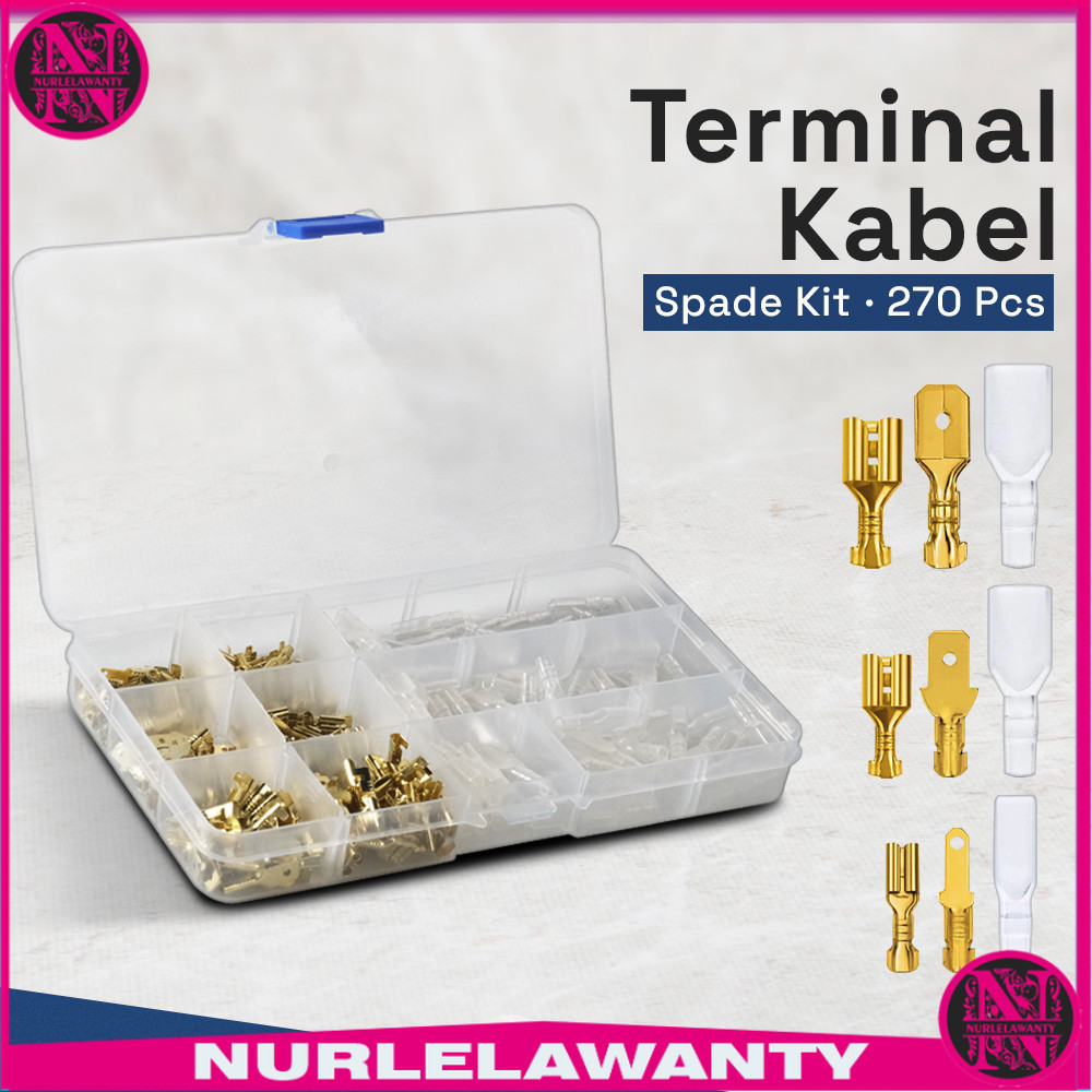 

- Taffware Terminal Wire Crimp Connector Spade Kit 270 PCS - SC7 -