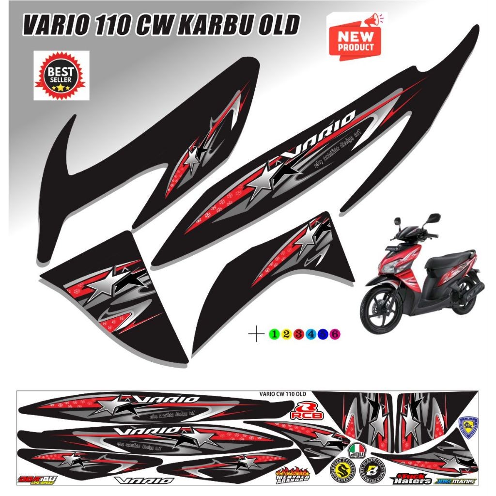 STRIPING STIKER MOTOR VARIO OLD 110 CW / DABIN STICKER VARIO CW 110
